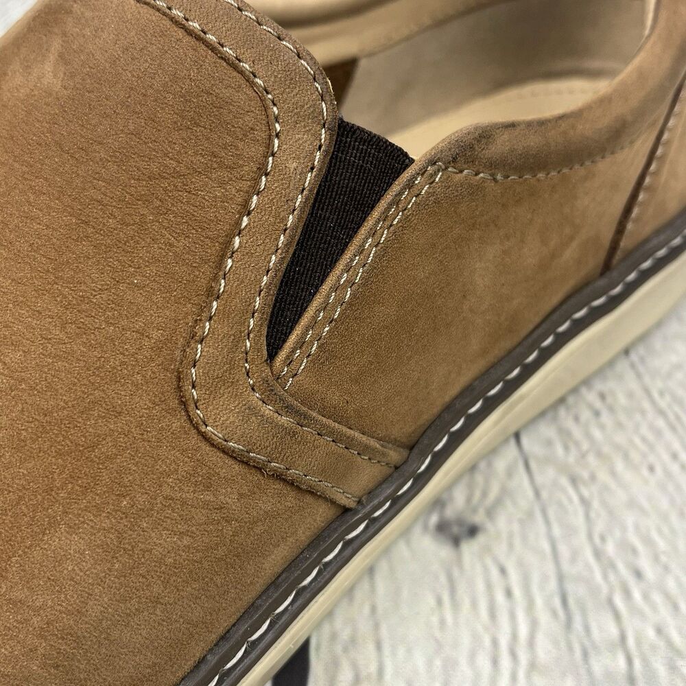 Johnston & Murphy McGuffey Slip On Shoe Sneaker Mens 11M Light Tan Oiled Leather - Picture 6 of 10